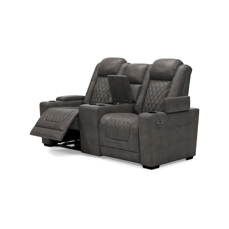 Gray Power Reclining Loveseat with Console - 71.75 W x 39 D x 44 H