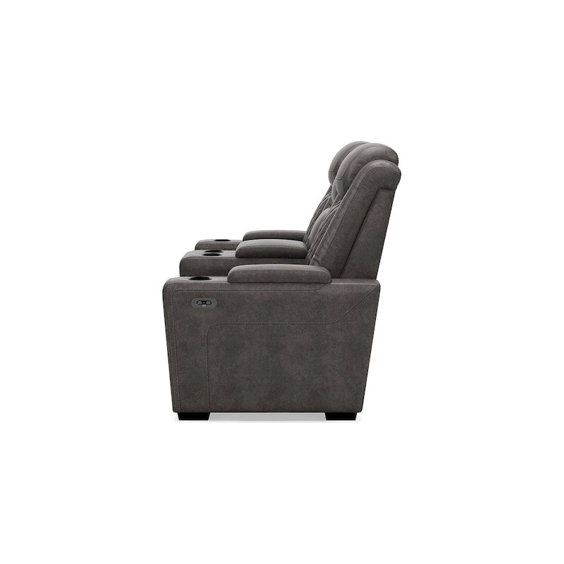 Gray Power Reclining Loveseat with Console - 71.75 W x 39 D x 44 H