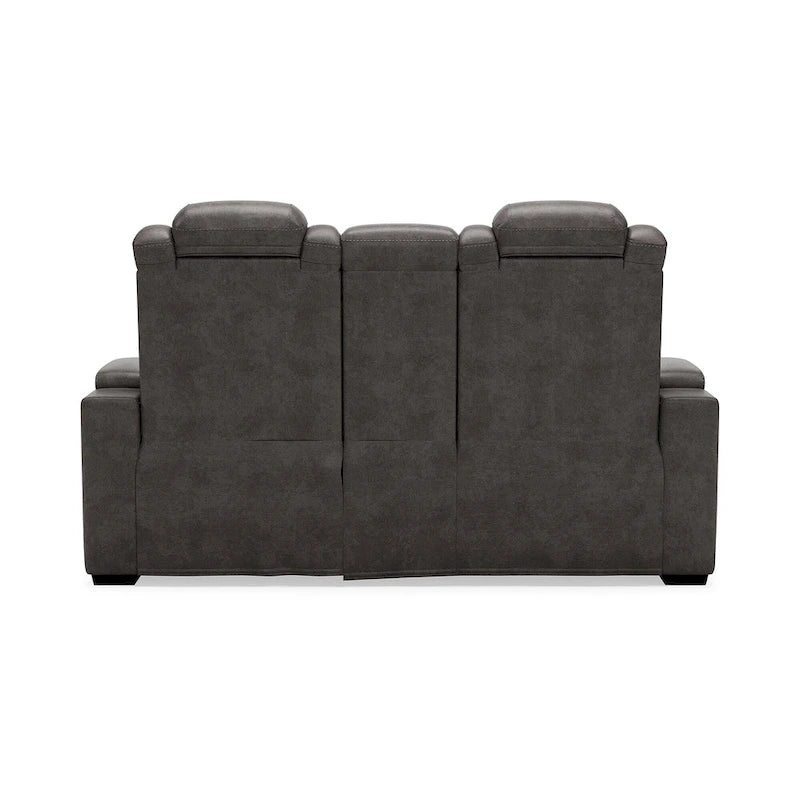 Gray Power Reclining Loveseat with Console - 71.75 W x 39 D x 44 H