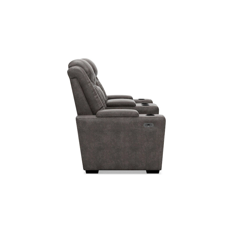 Gray Power Reclining Loveseat with Console - 71.75 W x 39 D x 44 H