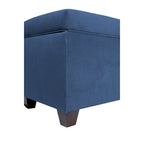 Button-Tufted Linen Storage Bench