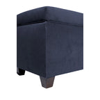 Button-Tufted Linen Storage Bench