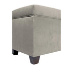 Button-Tufted Linen Storage Bench