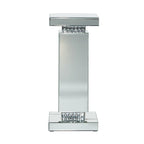 Glass Mirrored Pedestal Table - Silver - 12Wx12Lx28H