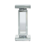 Glass Mirrored Pedestal Table - Silver - 12Wx12Lx28H