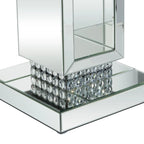 Glass Mirrored Pedestal Table - Silver - 12Wx12Lx28H