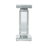 Glass Mirrored Pedestal Table - Silver - 12Wx12Lx28H