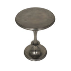 Metalowy stolik akcentujący z aluminium w stylu toczonym - czarny - 18W x 18L x 23H