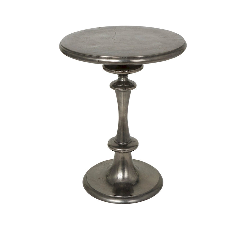 Aluminum Metal Turned Style Accent Table - Black - 18W x 18L x 23H