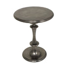 Metalowy stolik akcentujący z aluminium w stylu toczonym - czarny - 18W x 18L x 23H