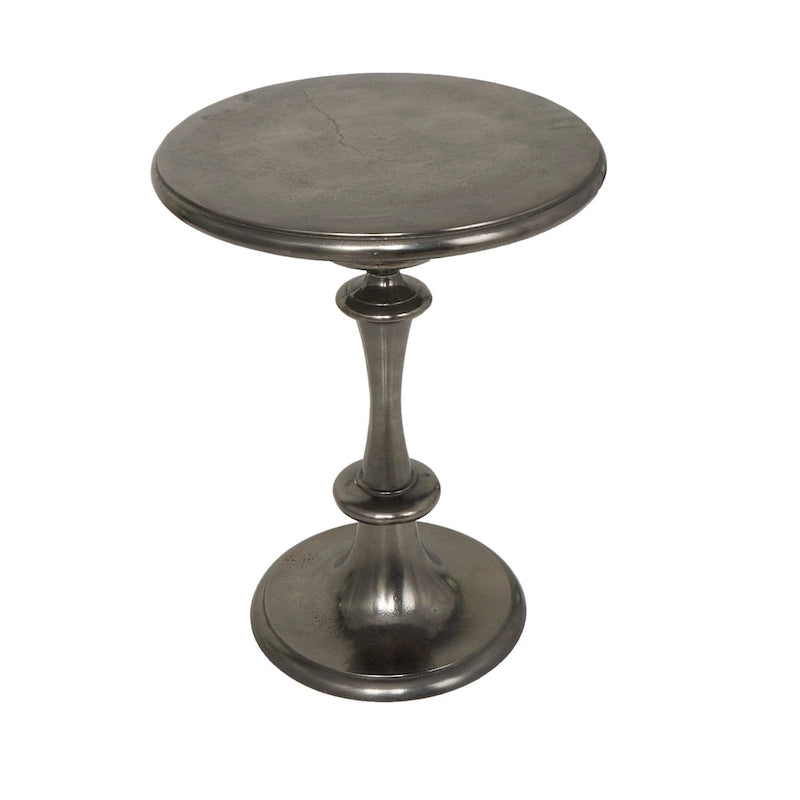 Aluminum Metal Turned Style Accent Table - Black - 18W x 18L x 23H