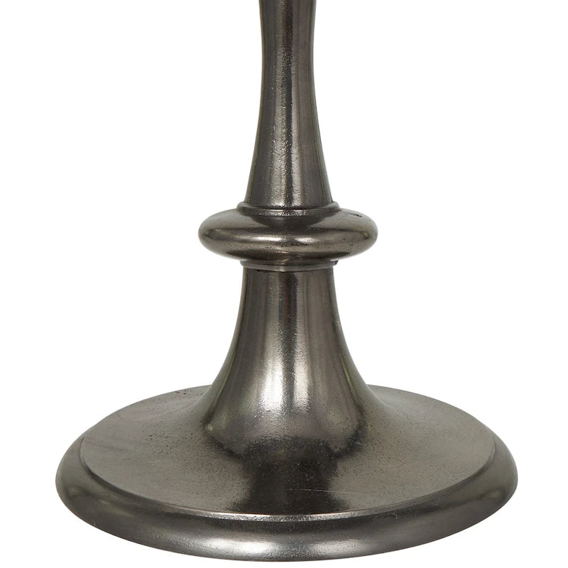 Metalowy stolik akcentujący z aluminium w stylu toczonym - czarny - 18W x 18L x 23H
