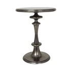 Metalowy stolik akcentujący z aluminium w stylu toczonym - czarny - 18W x 18L x 23H