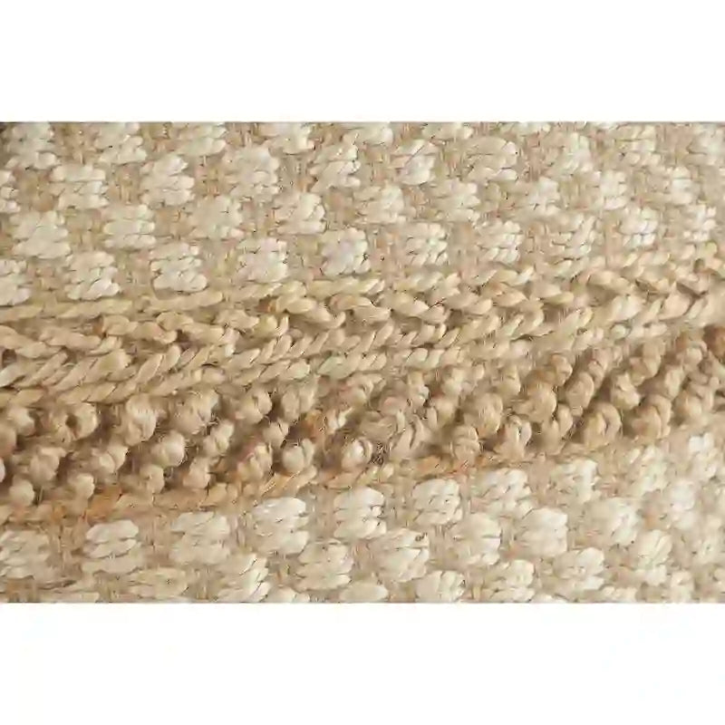 Natural Jute Checkered Pouf