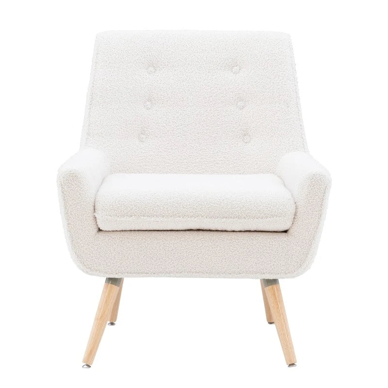 White Faux Sherpa Accent Chair