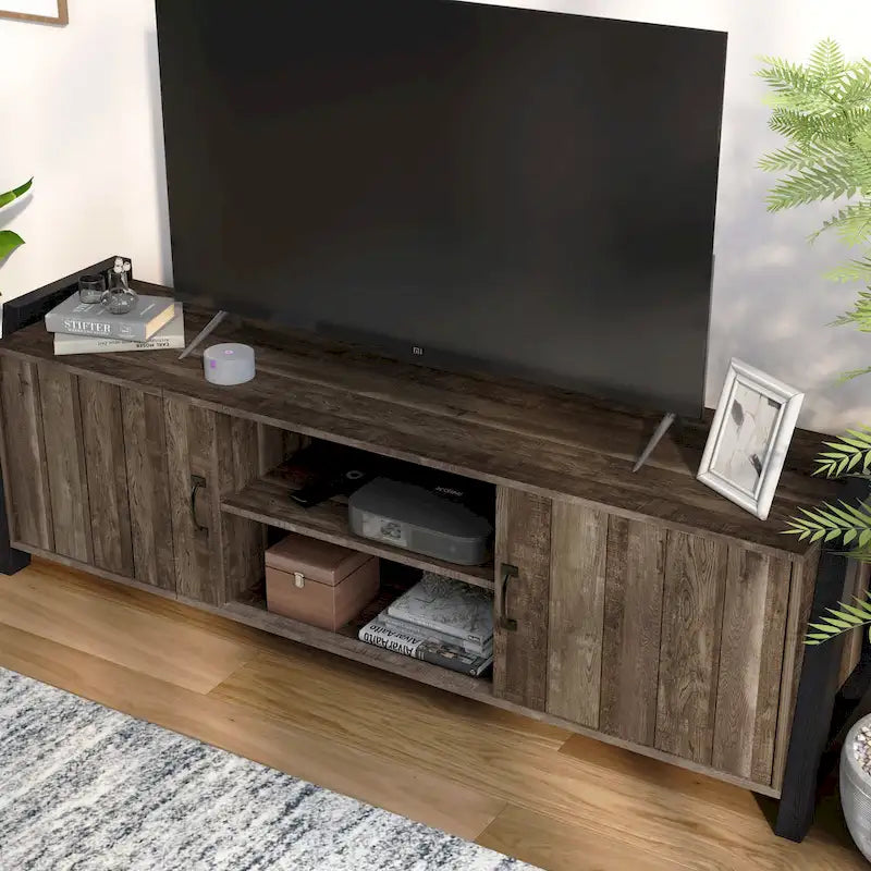 Reclaimed Oak 66-inch 6-Shelf TV Stand