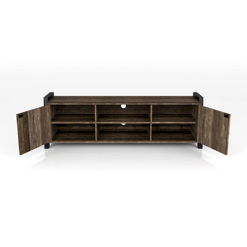 Reclaimed Oak 66-inch 6-Shelf TV Stand