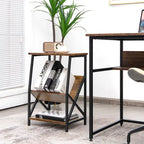 3-Tier Industrial Side Table with Storage Rack