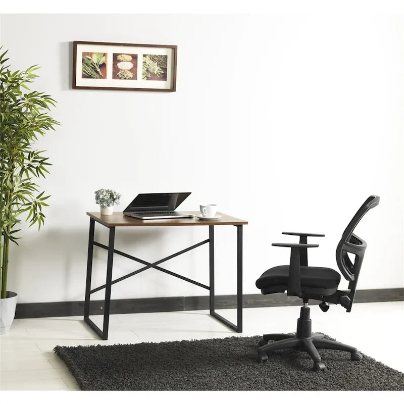 35 Inch Computer Desk with Metal Frame – Writing & Study Workstation