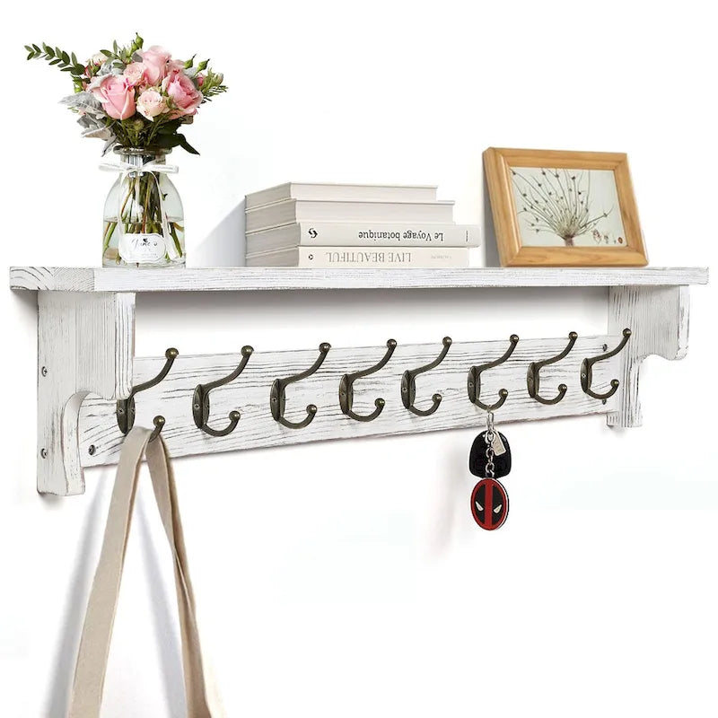 Pine Wood Wall Coat Rack