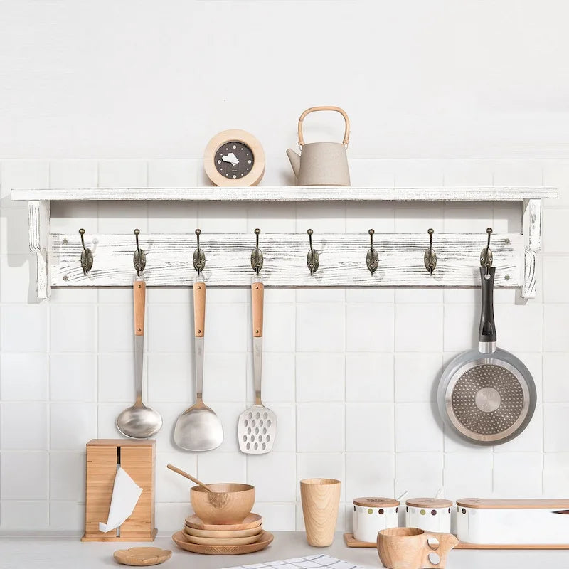 Pine Wood Wall Coat Rack