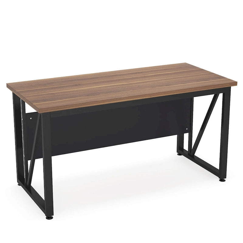 55 Inch Computer Desk with Metal Panel for Home Office