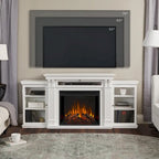 67" Electric TV Stand Fireplace in White