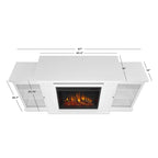 67" Electric TV Stand Fireplace in White
