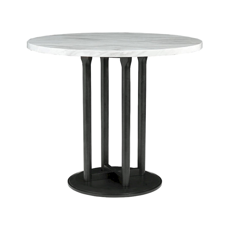 White & Black Circular Counter Height Table