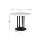 Runder Bartisch in Weiß und Schwarz