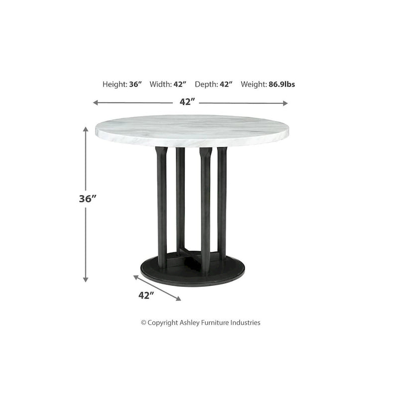 White & Black Circular Counter Height Table