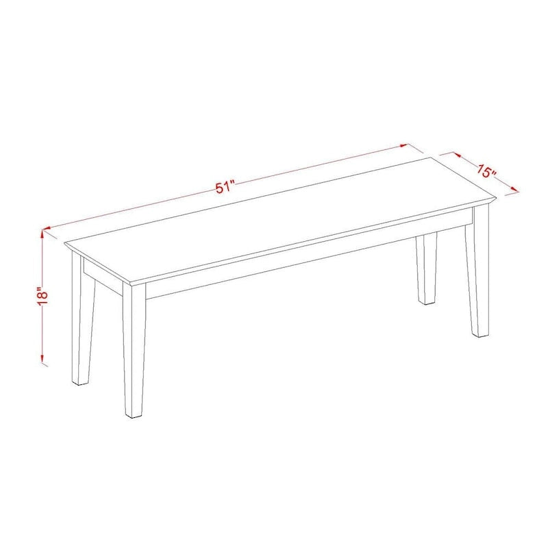 Panca da sala da pranzo con seduta in legno, 51x15x18 pollici, (opzioni di finitura)