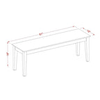 Panca da sala da pranzo con seduta in legno, 51x15x18 pollici, (opzioni di finitura)