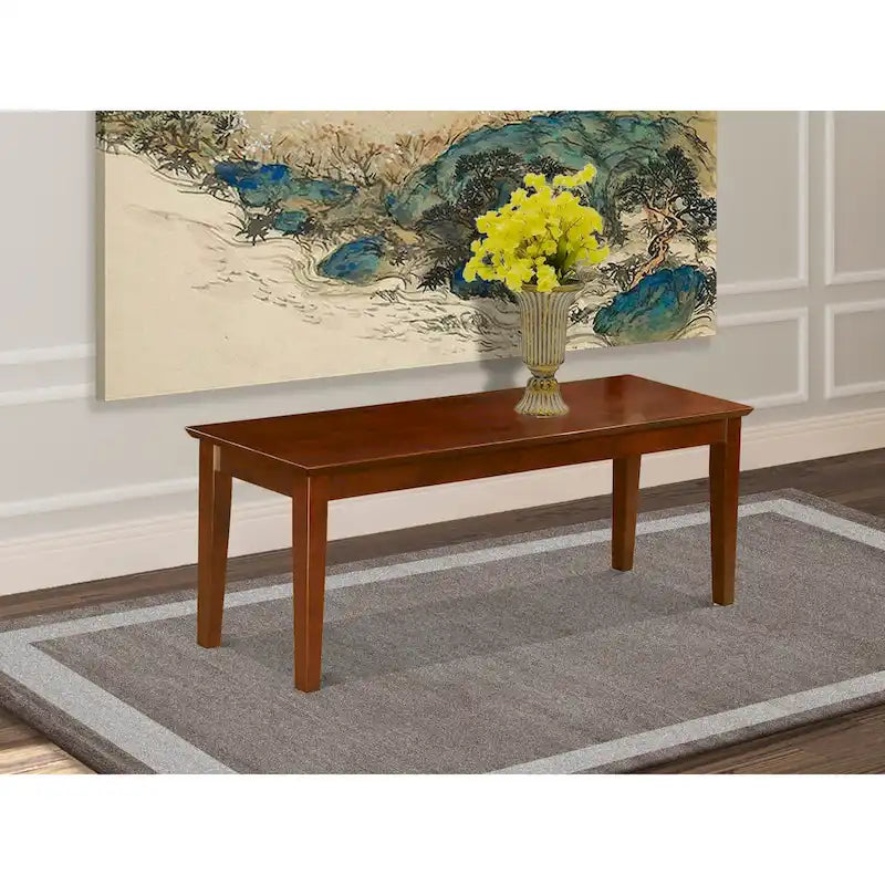 Panca da sala da pranzo con seduta in legno, 51x15x18 pollici, (opzioni di finitura)