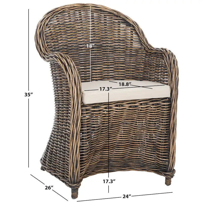 Rattan-Clubsessel - 24Wx26Dx35H