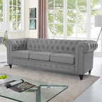 Chesterfield Sofa, Luxurious Comfort for Cozy Living Rooms, Mid-Century Modern Couch, Elegance & Serenity, 3-Seater