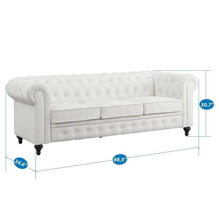 Chesterfield Sofa, Luxurious Comfort for Cozy Living Rooms, Mid-Century Modern Couch, Elegance & Serenity, 3-Seater