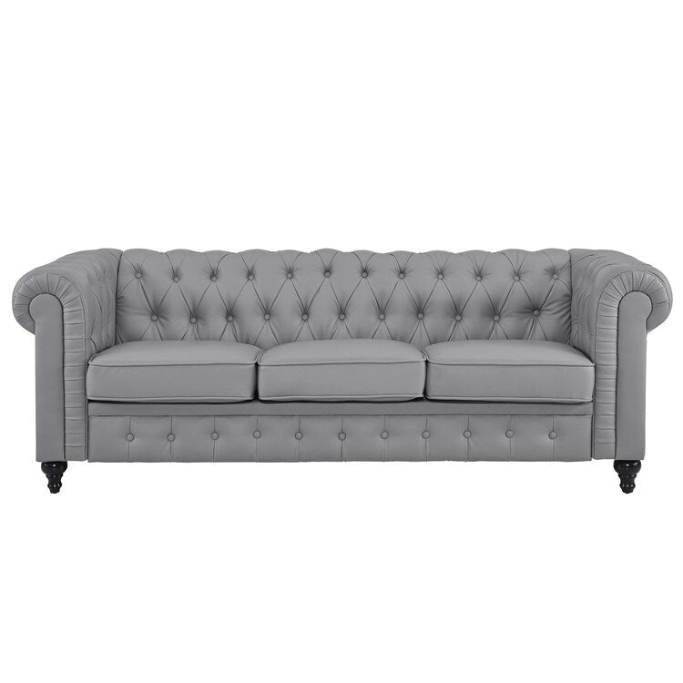 Chesterfield Sofa, Luxurious Comfort for Cozy Living Rooms, Mid-Century Modern Couch, Elegance & Serenity, 3-Seater