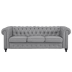 Chesterfield Sofa, Luxurious Comfort for Cozy Living Rooms, Mid-Century Modern Couch, Elegance & Serenity, 3-Seater