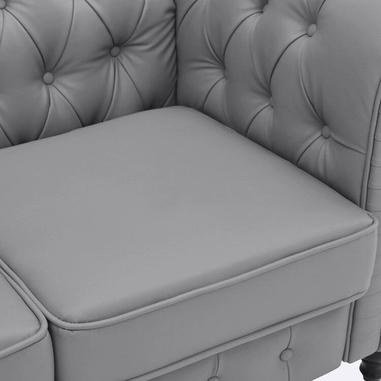 Chesterfield Sofa, Luxurious Comfort for Cozy Living Rooms, Mid-Century Modern Couch, Elegance & Serenity, 3-Seater