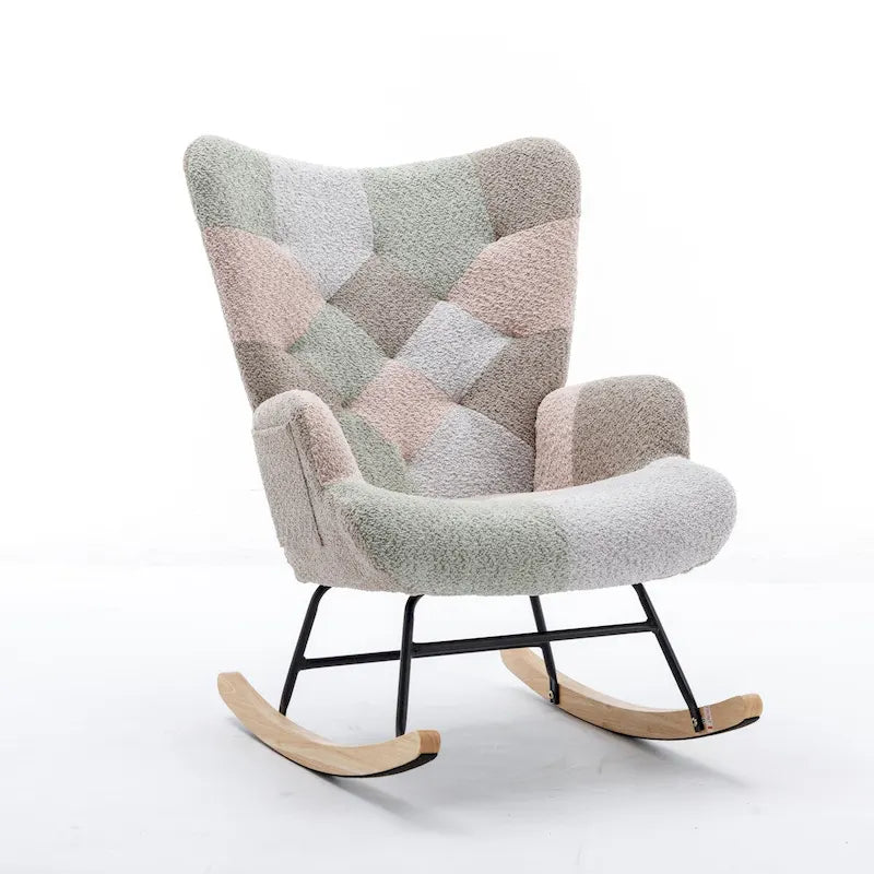 Moderner Patchwork-Akzentstuhl für Wohnzimmer, Schlafzimmer oder Studio
