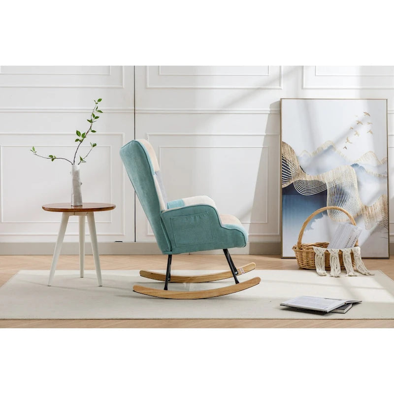 Modern Patchwork Accent Chair for Living Room Bedroom Studio