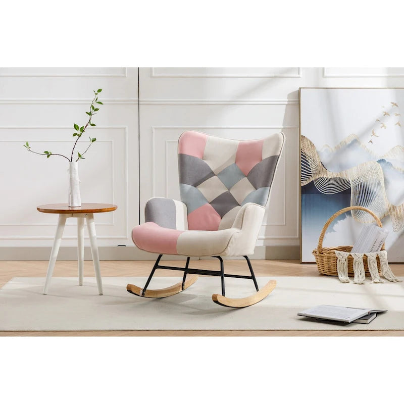 Moderner Patchwork-Akzentstuhl für Wohnzimmer, Schlafzimmer oder Studio