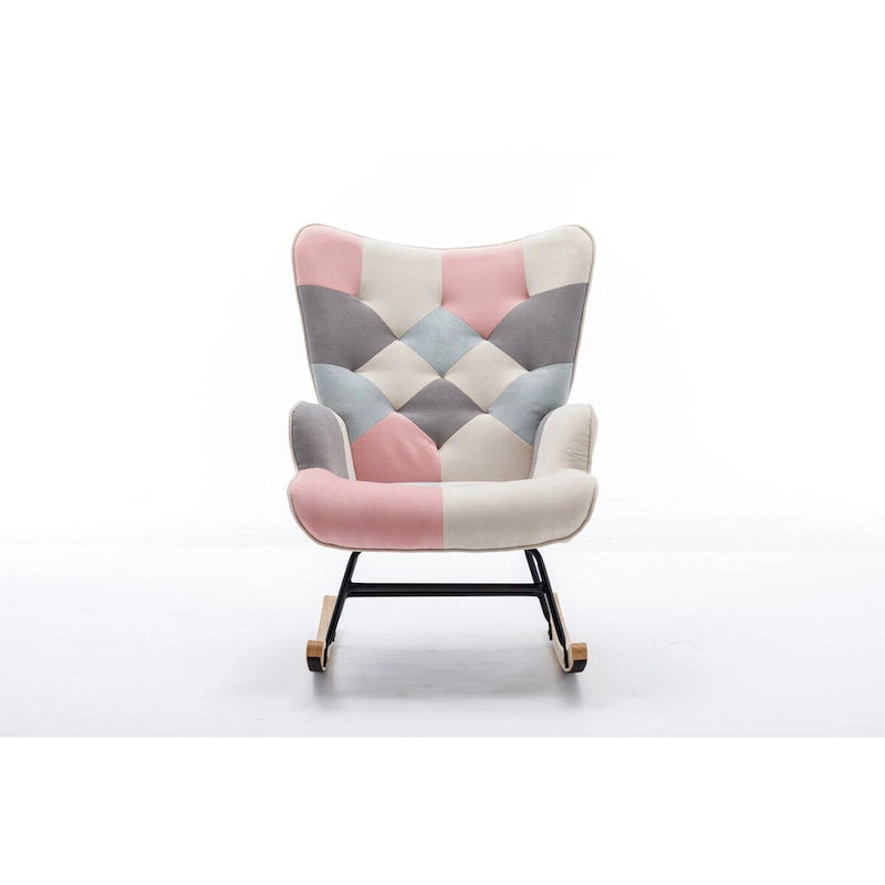 Moderner Patchwork-Akzentstuhl für Wohnzimmer, Schlafzimmer oder Studio