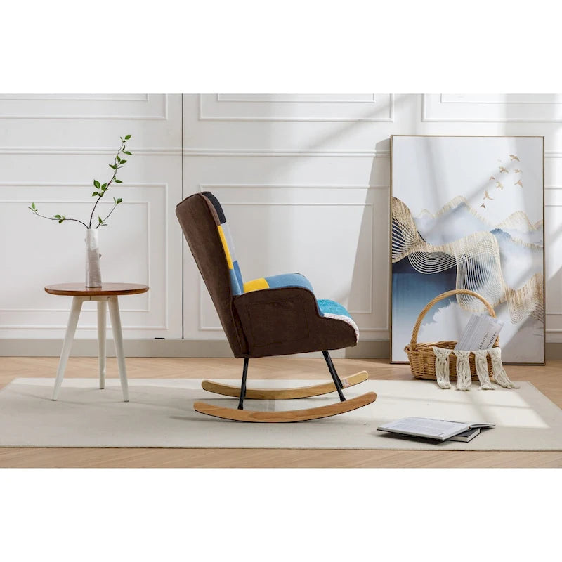Moderner Patchwork-Akzentstuhl für Wohnzimmer, Schlafzimmer oder Studio