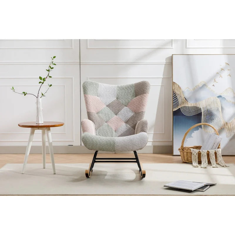 Moderner Patchwork-Akzentstuhl für Wohnzimmer, Schlafzimmer oder Studio