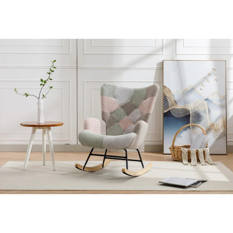 Moderner Patchwork-Akzentstuhl für Wohnzimmer, Schlafzimmer oder Studio