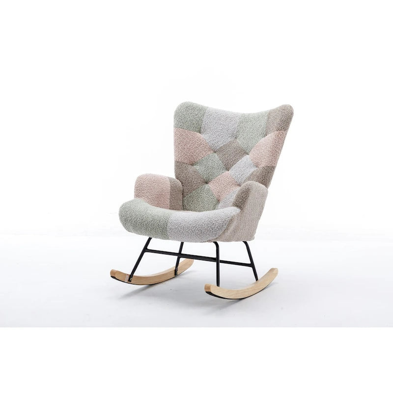 Moderner Patchwork-Akzentstuhl für Wohnzimmer, Schlafzimmer oder Studio