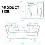 Velvet Loveseat Sofa with Golden Metal Legs