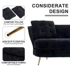 Velvet Loveseat Sofa with Golden Metal Legs